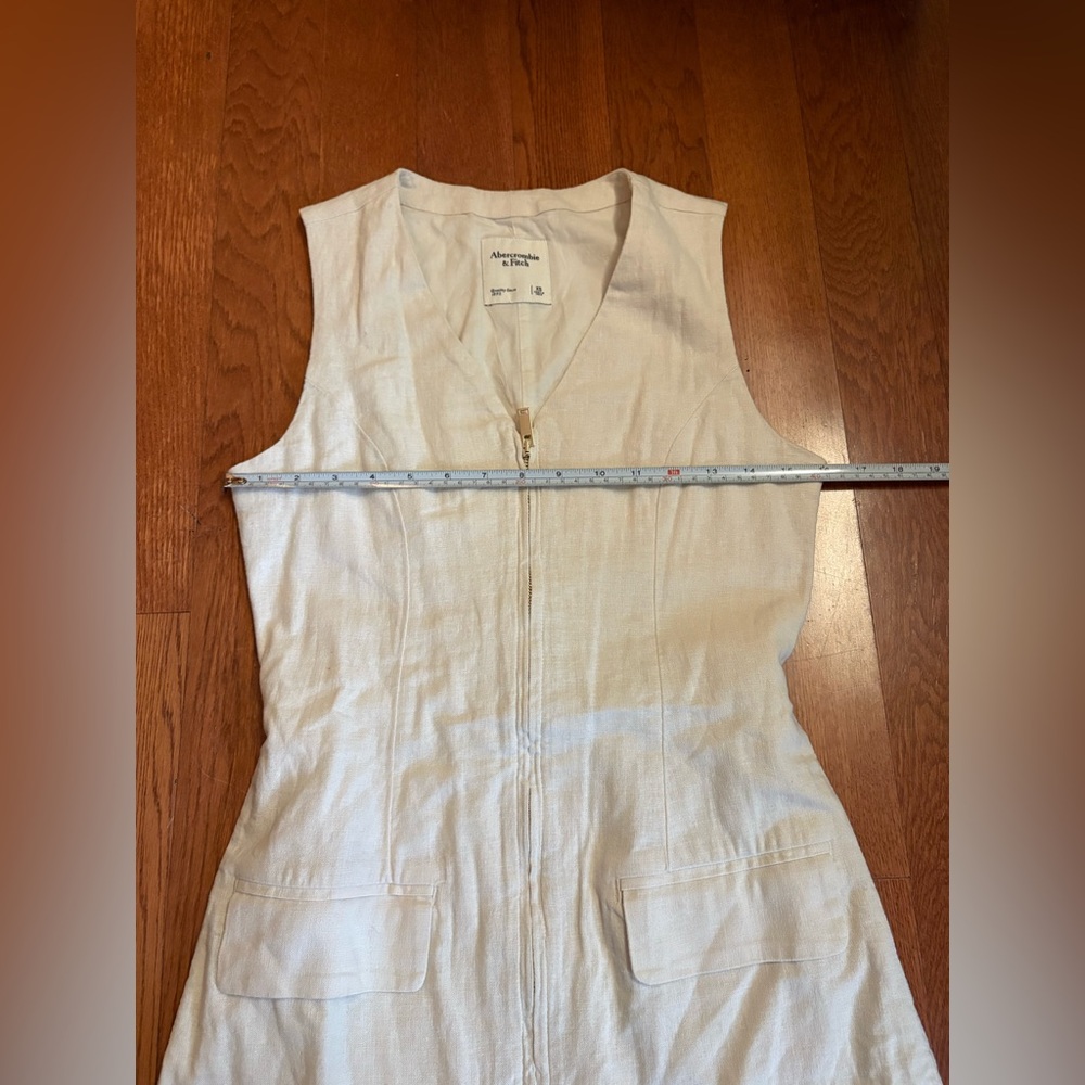 Abercrombie & Fitch Cream Linen-Cotton Dress. Size XS - Picture 5 of 8